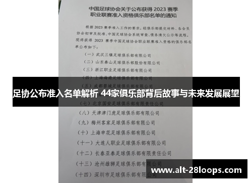 足协公布准入名单解析 44家俱乐部背后故事与未来发展展望 足协公布准入名单解析 44家俱乐部背后故事与未来发展展望